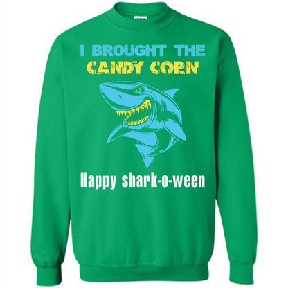 Shark T-shirt I Brought The Candy Corn Happy Shark-o-ween T-shirt Irish Green