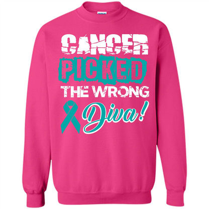 Cancer Awareness T-shirt Cancer Picked The Wrong Diva T-shirt Heliconia