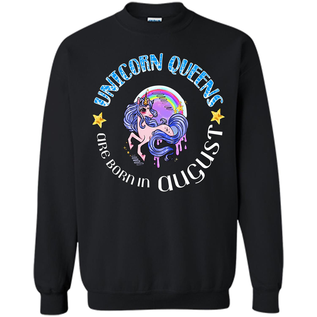Augus Unicorn T-shirt Unicorn Queens Are Born In August Black