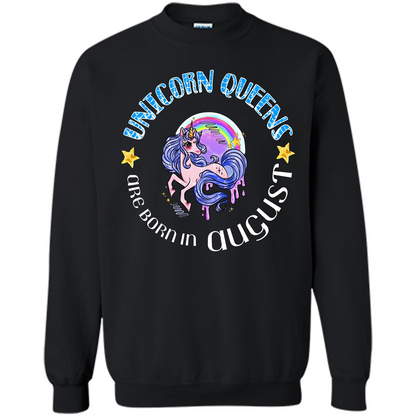 Augus Unicorn T-shirt Unicorn Queens Are Born In August Black