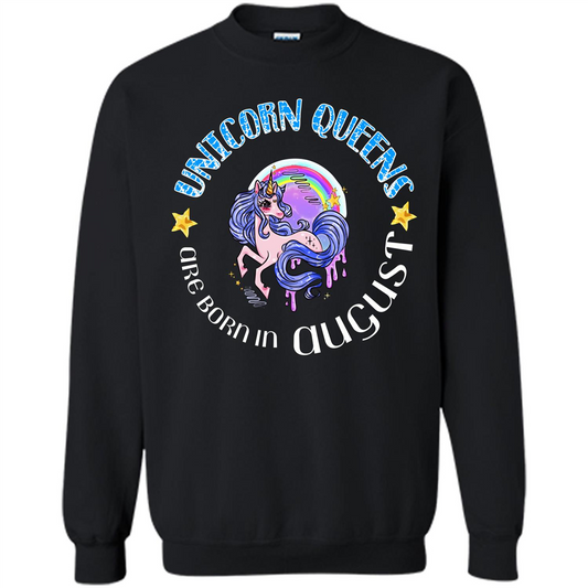 Augus Unicorn T-shirt Unicorn Queens Are Born In August Black