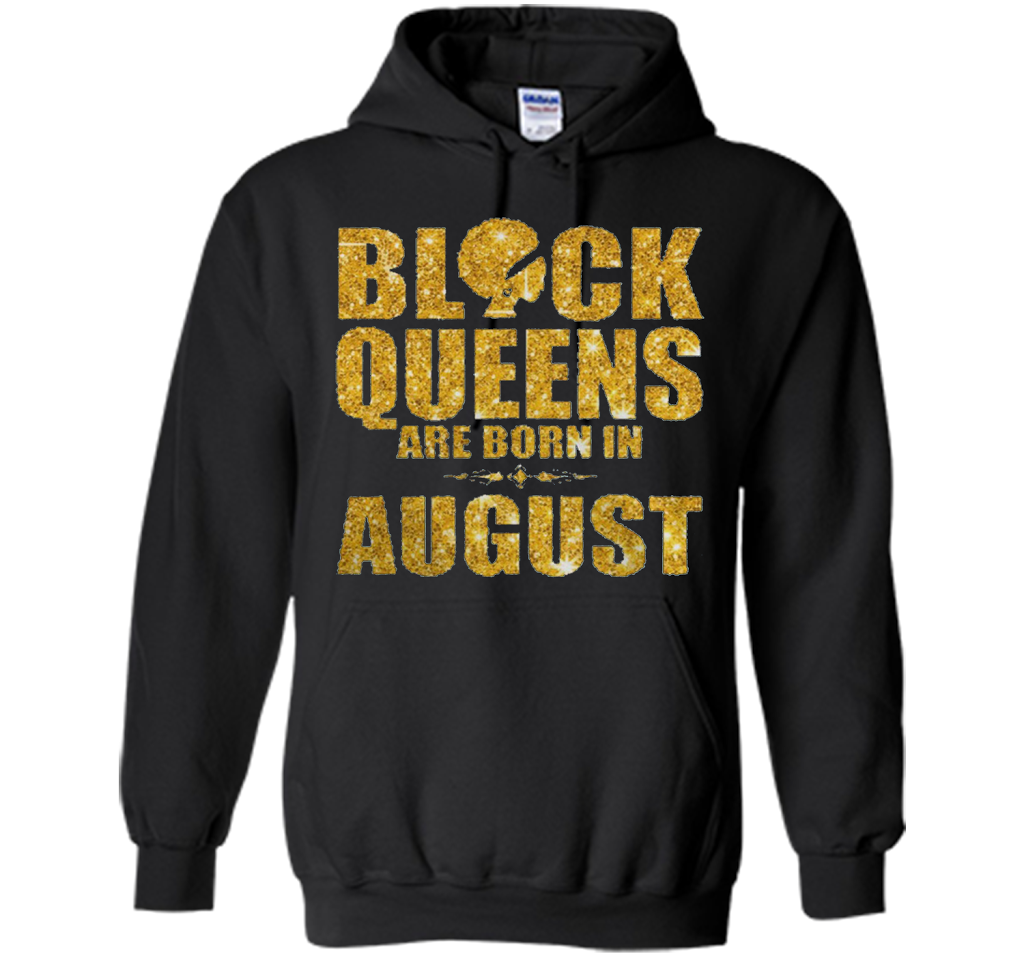 Black Queens are born in August Funny T-shirt Black