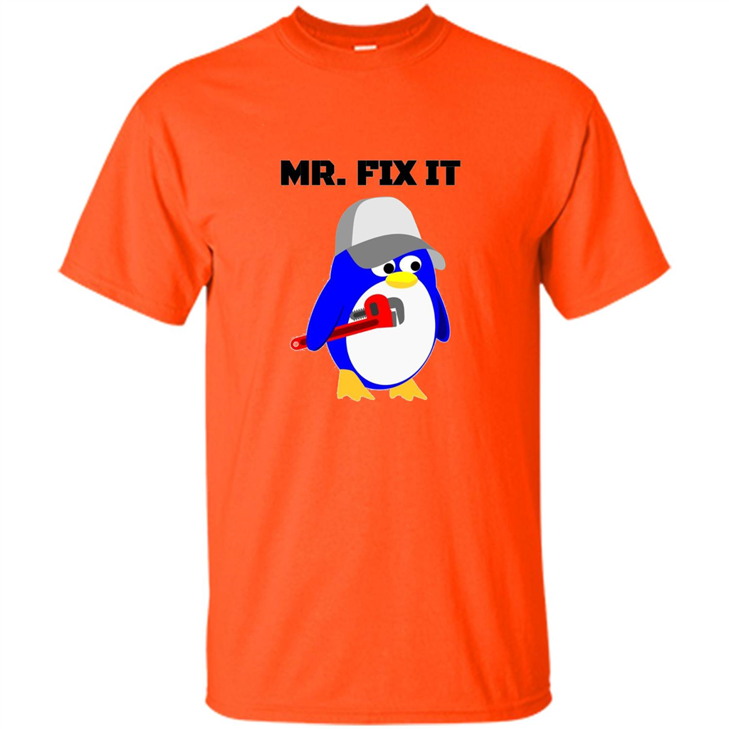 Mr. Fix it Penguin T-shirt Orange