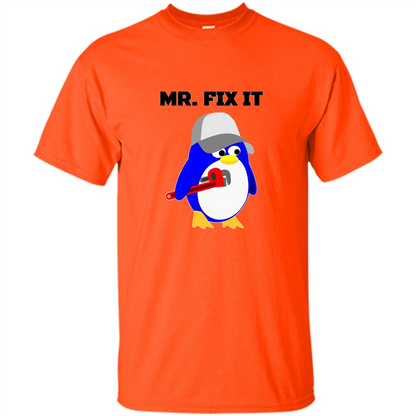 Mr. Fix it Penguin T-shirt Orange