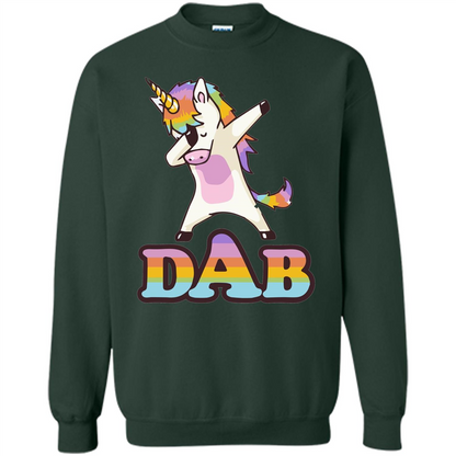 Cute Unicorn Dabbing T-shirt Forest Green