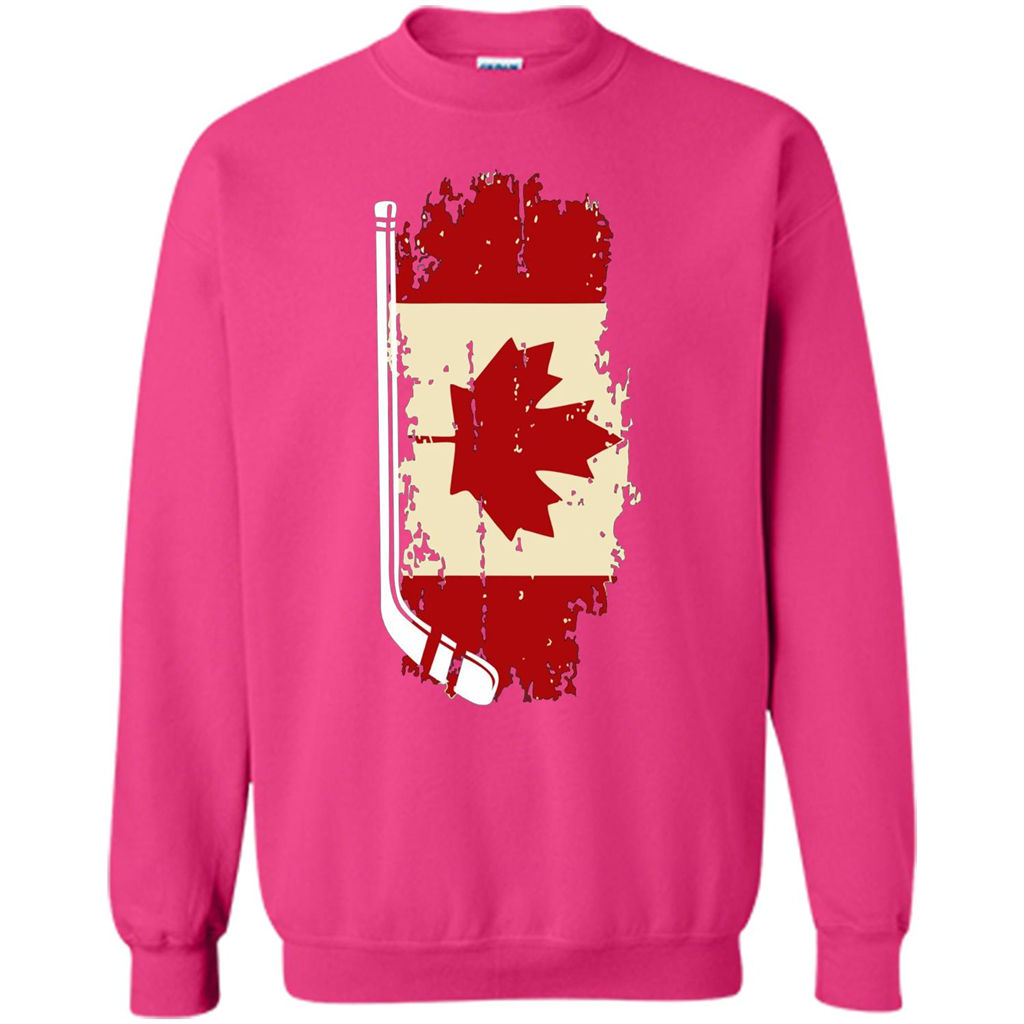 Canada Hockey Funny T-Shirt Canada Hockey Flag T-shirt Heliconia