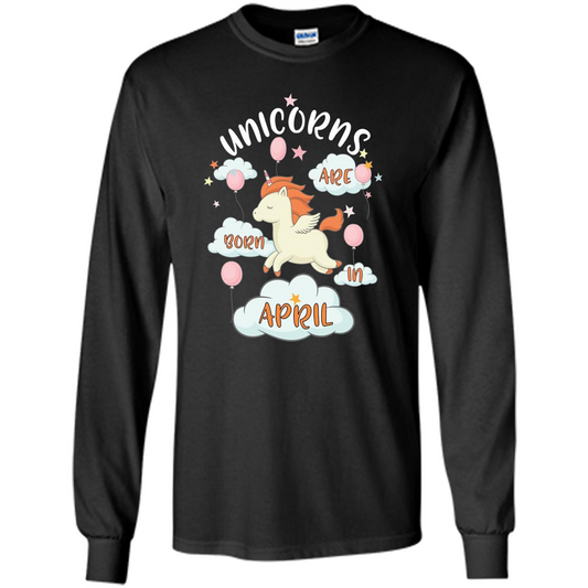 April Unicorn T-shirt Unicorns Are Born In April T-shirt Black