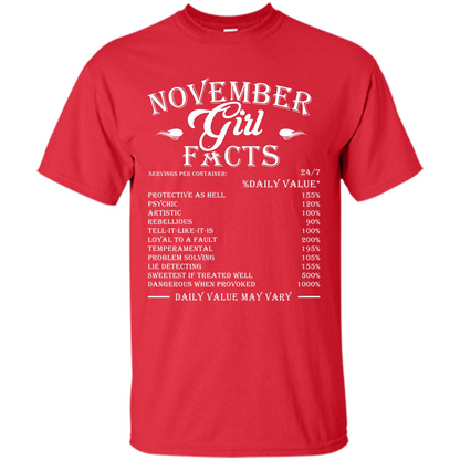 November Girl Facts T-shirt Red