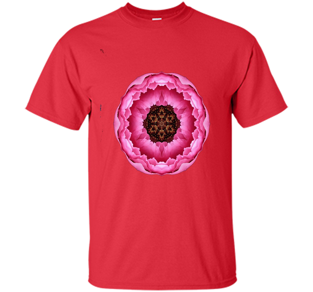 Joy Flower Mandala T-shirt With Inspirational Quotation Red