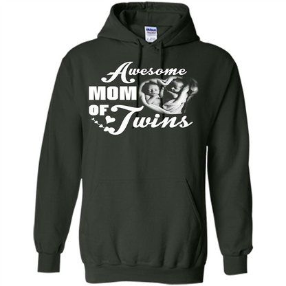Mommy T-shirt Awesome Mom Of Twins Forest Green