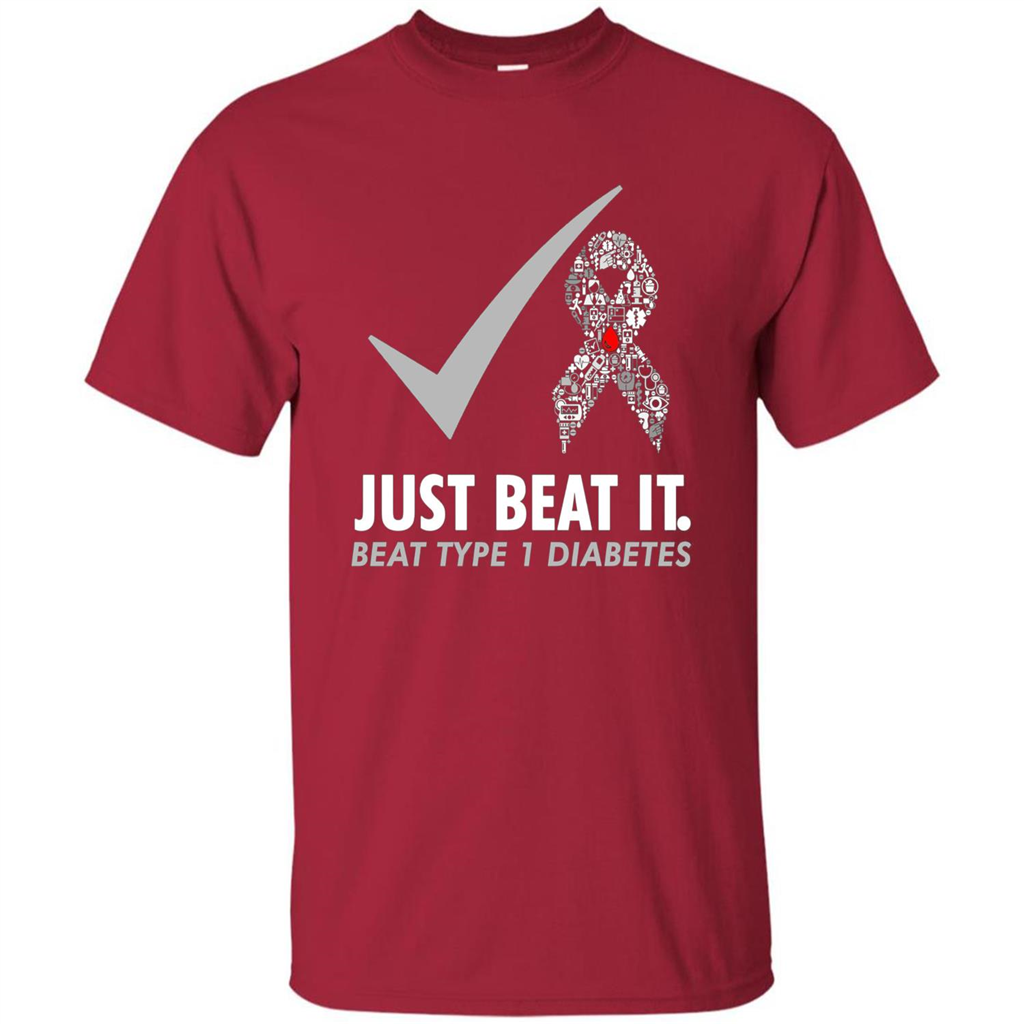 Just Beat It T-shirt Beat Type 1 Diabetes Cardinal