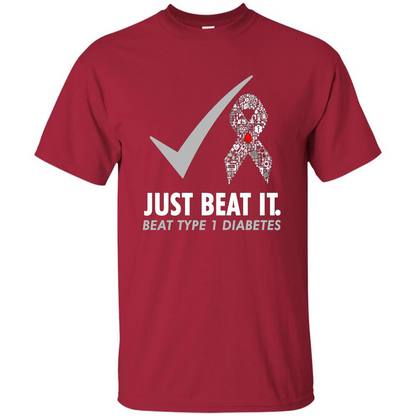 Just Beat It T-shirt Beat Type 1 Diabetes Cardinal