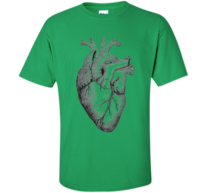 Real Anatomical Human Heart T-shirt Irish Green
