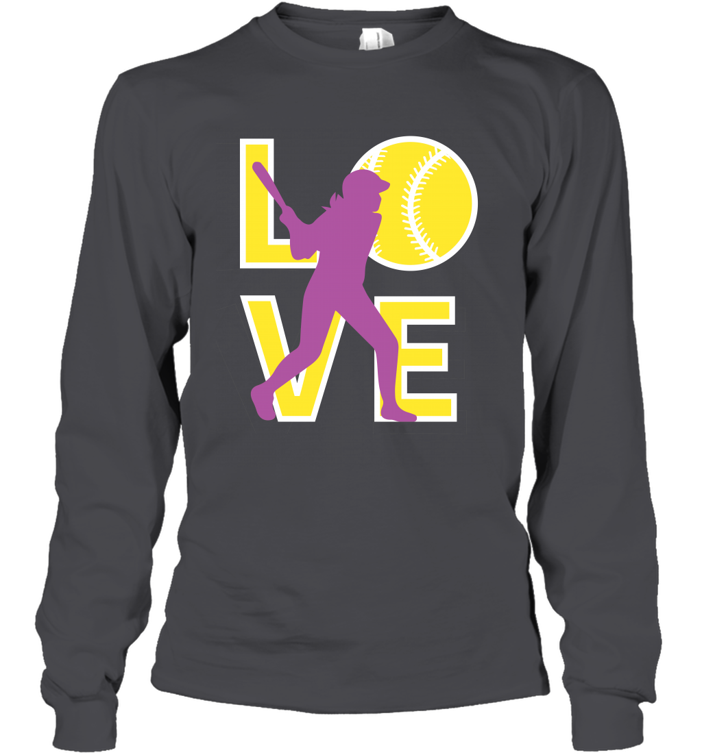 Love Baseball Shirt Long Sleeve T-Shirt Long Sleeve T-Shirt Dark Heather