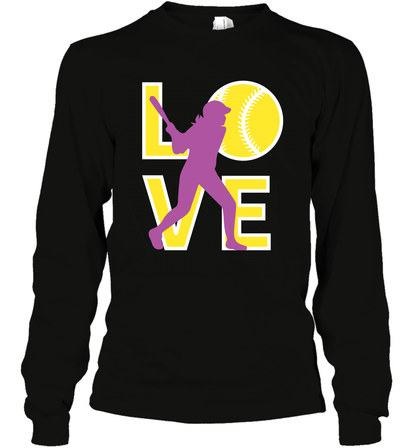Love Baseball Shirt Long Sleeve T-Shirt Long Sleeve T-Shirt Black