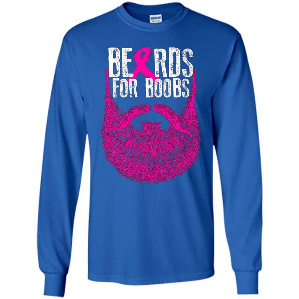 Beards For Boobs T-shirt Cancer Awareness T-shirt Royal