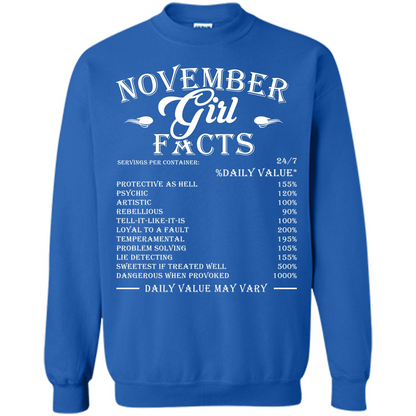 November Girl Facts T-shirt Royal