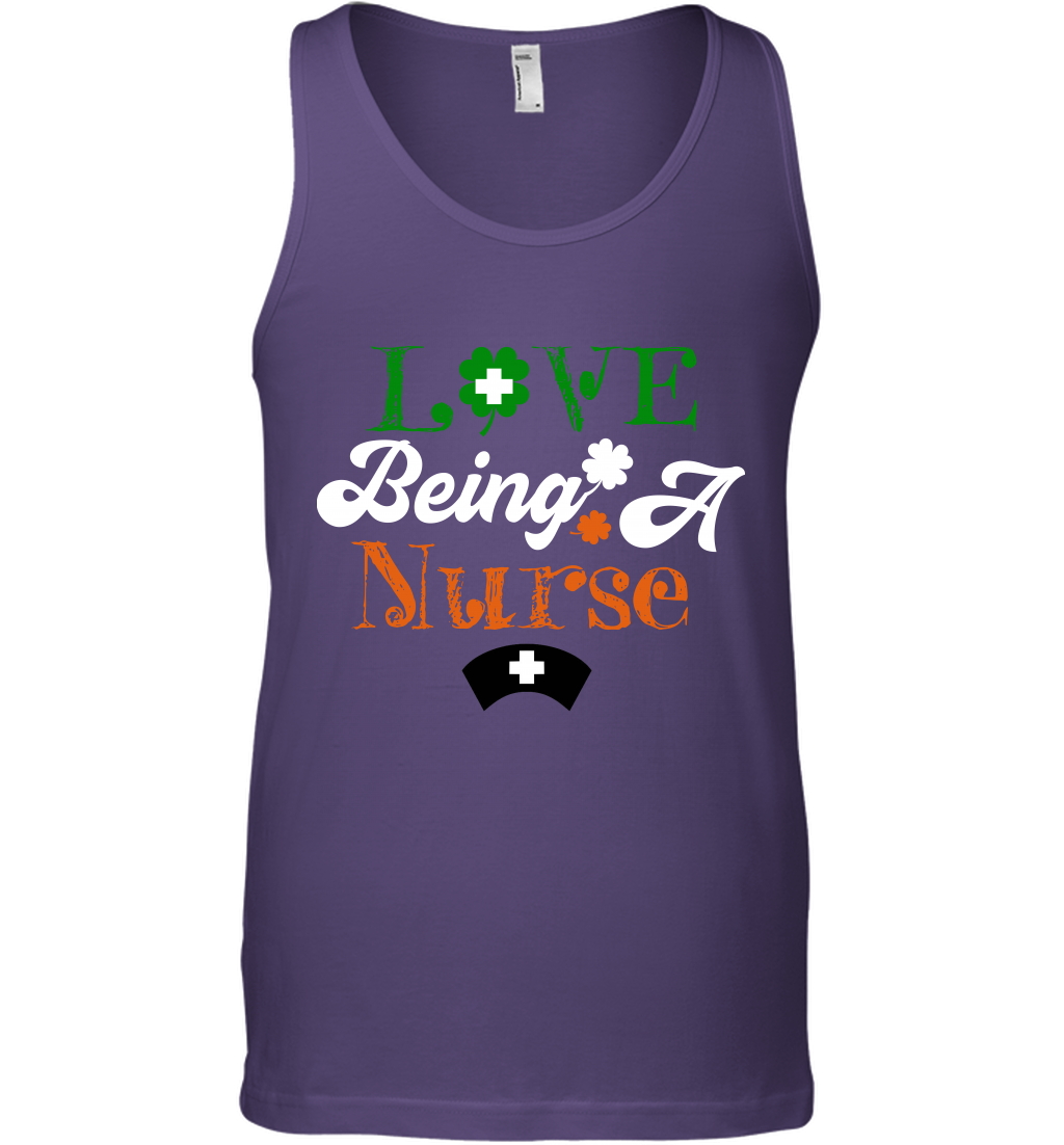 Love Being A Nurse Saint Patricks Day Shirt Tank Top Purple