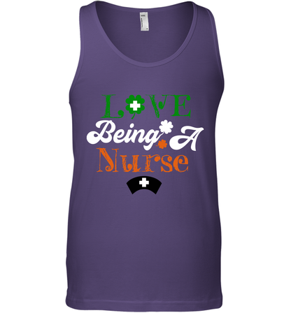 Love Being A Nurse Saint Patricks Day Shirt Tank Top Purple