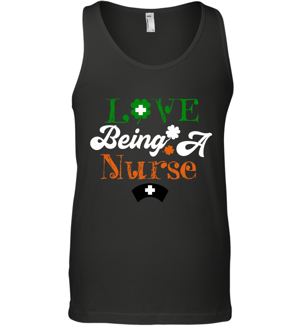 Love Being A Nurse Saint Patricks Day Shirt Tank Top Black