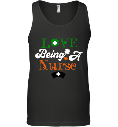 Love Being A Nurse Saint Patricks Day Shirt Tank Top Black