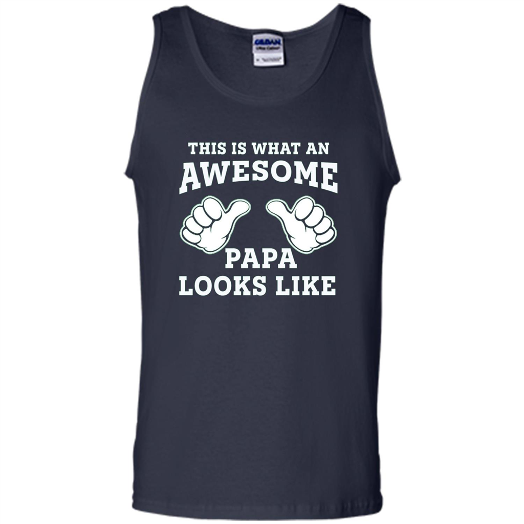 Papa T-shirt Mens This Is What An Awesome Papa Looks Like Navy