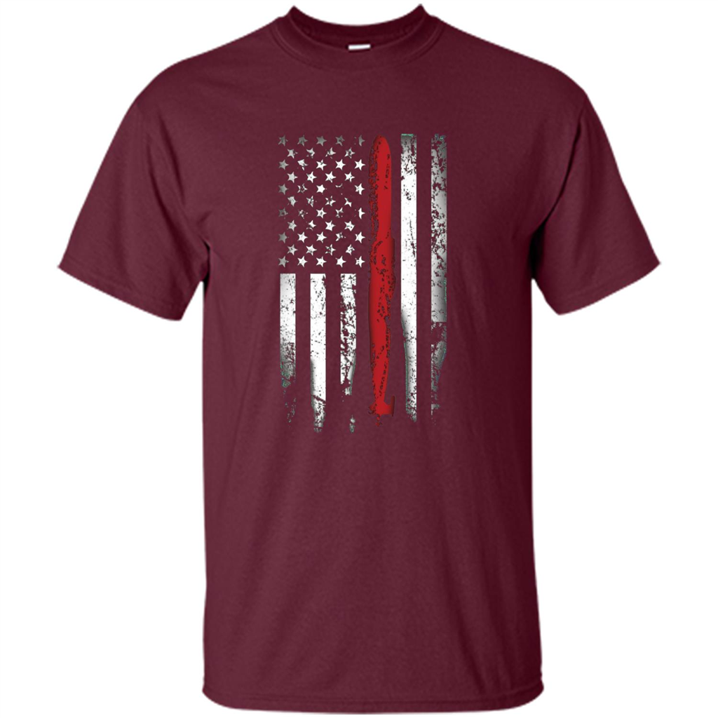 American Flag Shirt Maroon