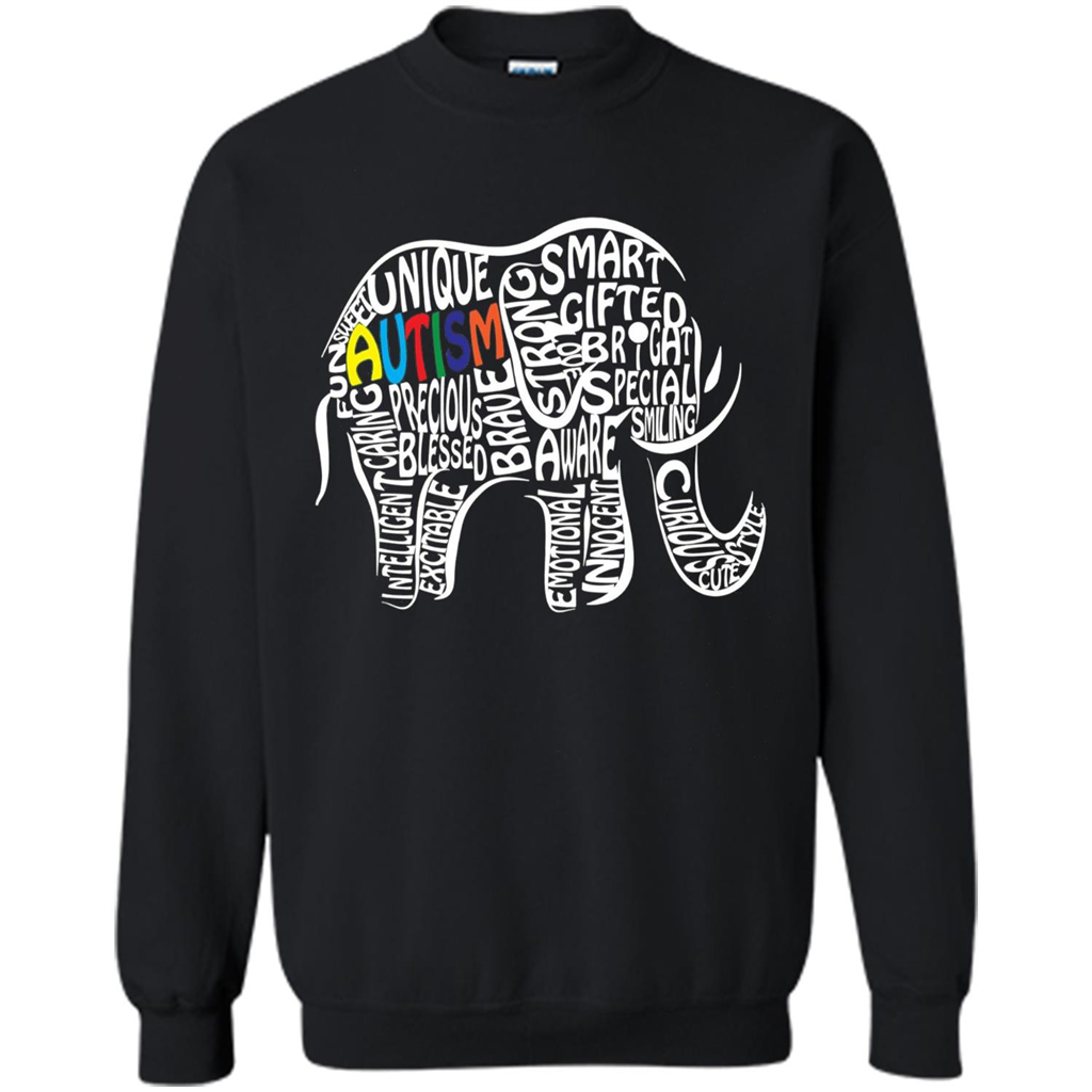 Autism Awareness Elephant T-shirt Black