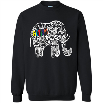 Autism Awareness Elephant T-shirt Black
