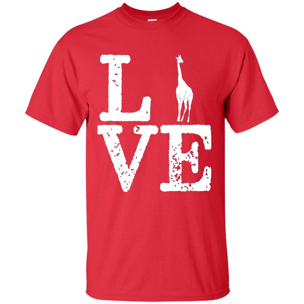 I Love Giraffe T-Shirt Red