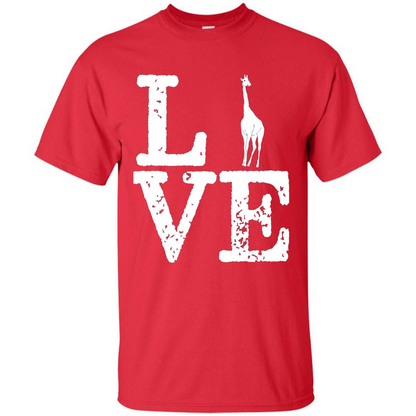 I Love Giraffe T-Shirt Red