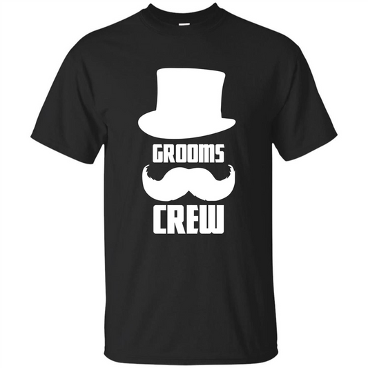 Grooms Crew T-shirt Funny Bachelor and Groom Party T-Shirt Black
