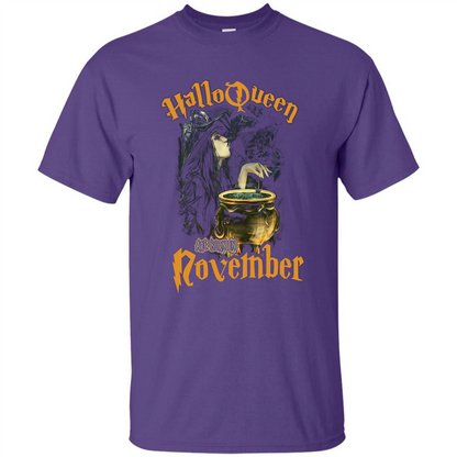 HalloQueen Are Born In October T-shirt Purple