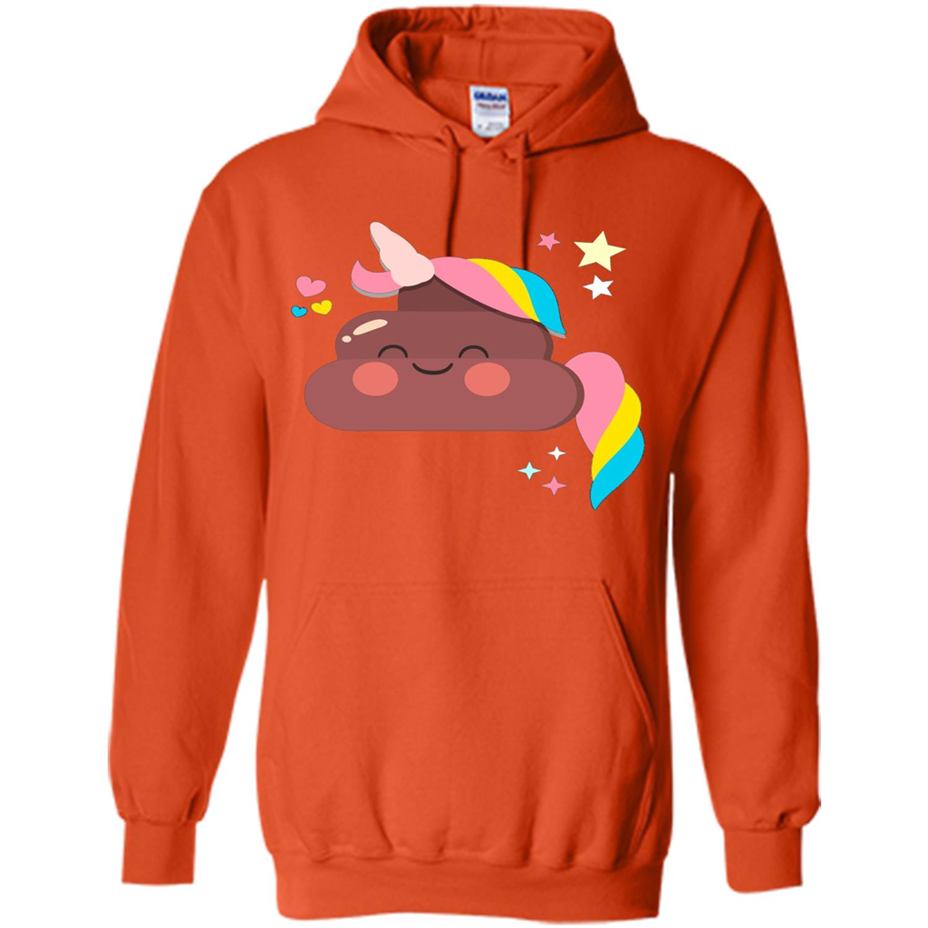 Emoji Happy Unicorn Poop Funny T-shirt Orange