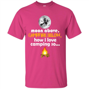 Halloween T-shirt Moon Above Campfire Below T-shirt