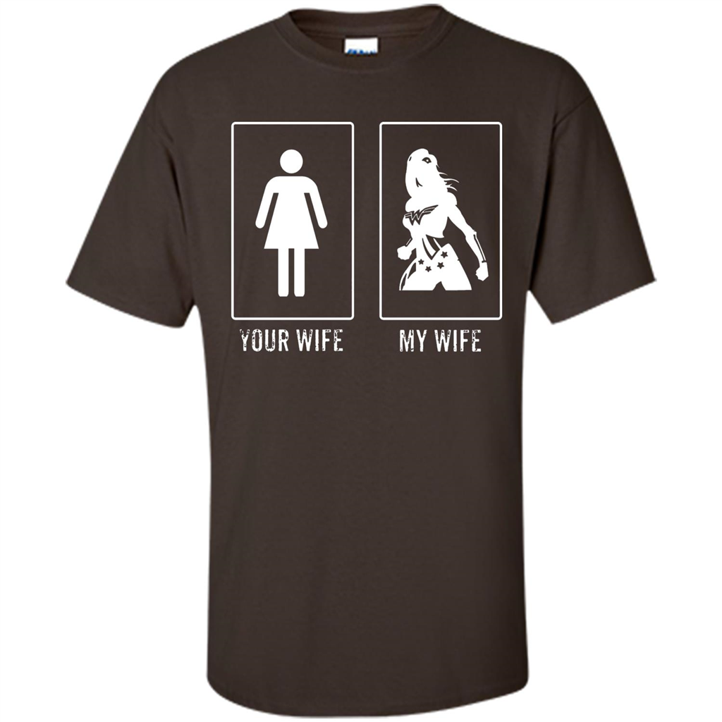 Superhero T-shirt Your Wife My Wife Dark Chocolate