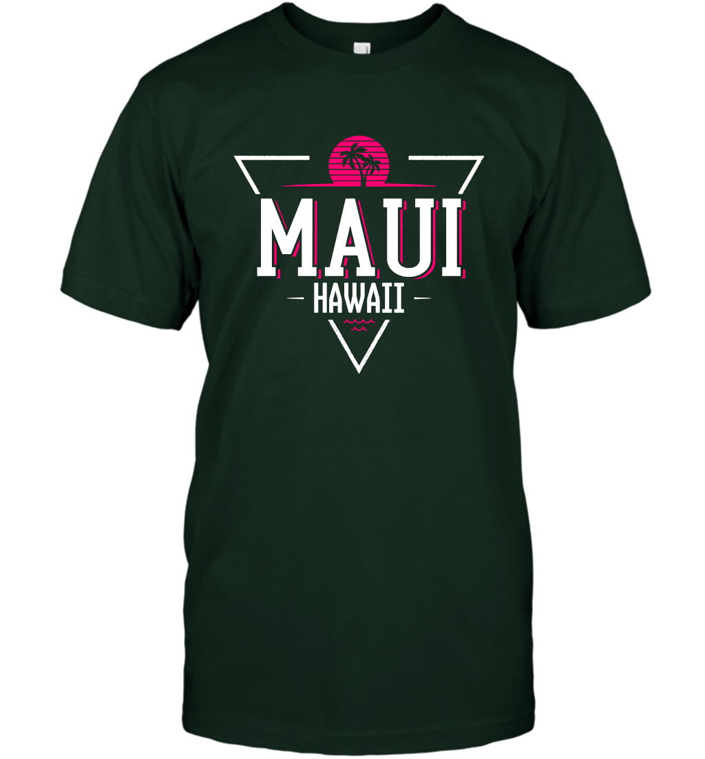 Maui Hawaii Summer Shirt T-Shirt T-Shirt Forest Green