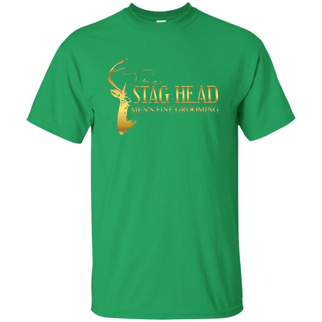The Stag Head Men's Fine Grooming T-shirt Irish Green