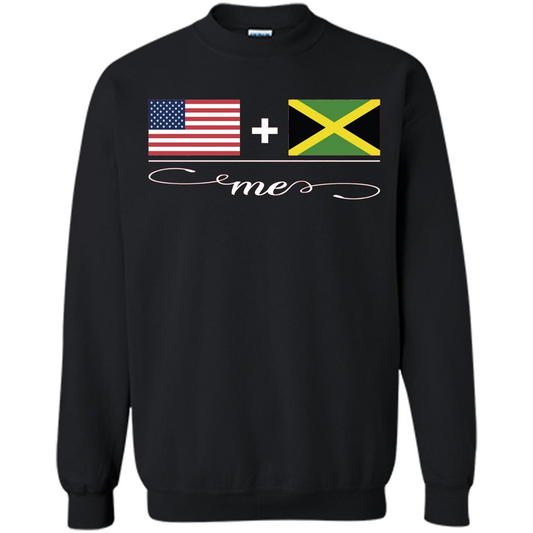 American + Jamaican = Me USA and Jamaica Flags T-shirt Black