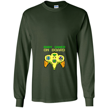 Pregnancy & Birth T-shirt Baby Gamer On Board Forest Green