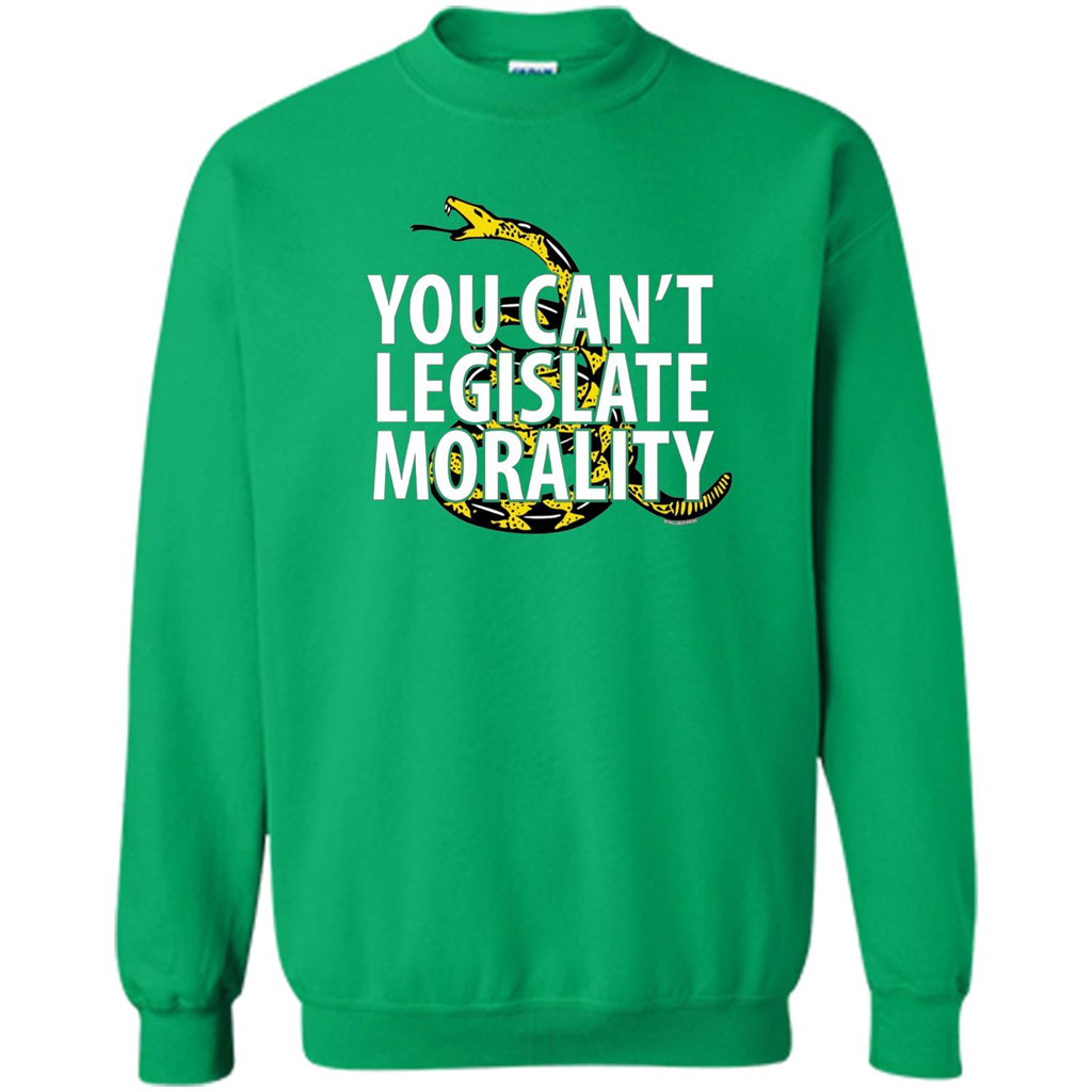 Gadsden Libertarian T-shirt You Can't Legislate Morality Irish Green