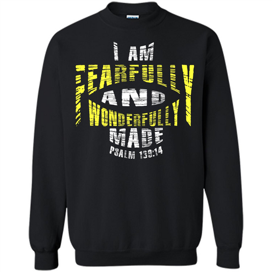 Christian T-shirt I Am Fearfully And Wonderfully Made Psalm Black