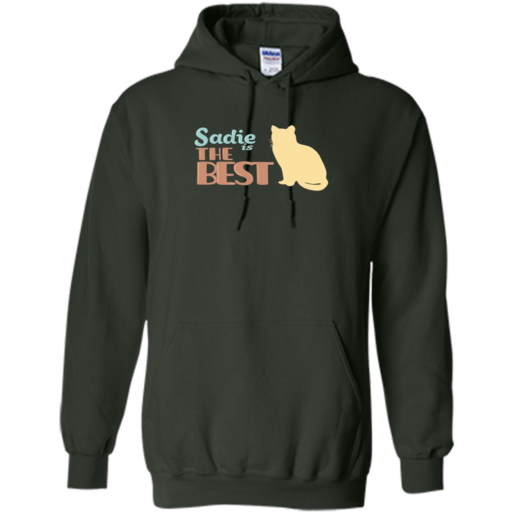 Cat Lover T-shirt, Sadie Is The Best T-shirt Forest Green