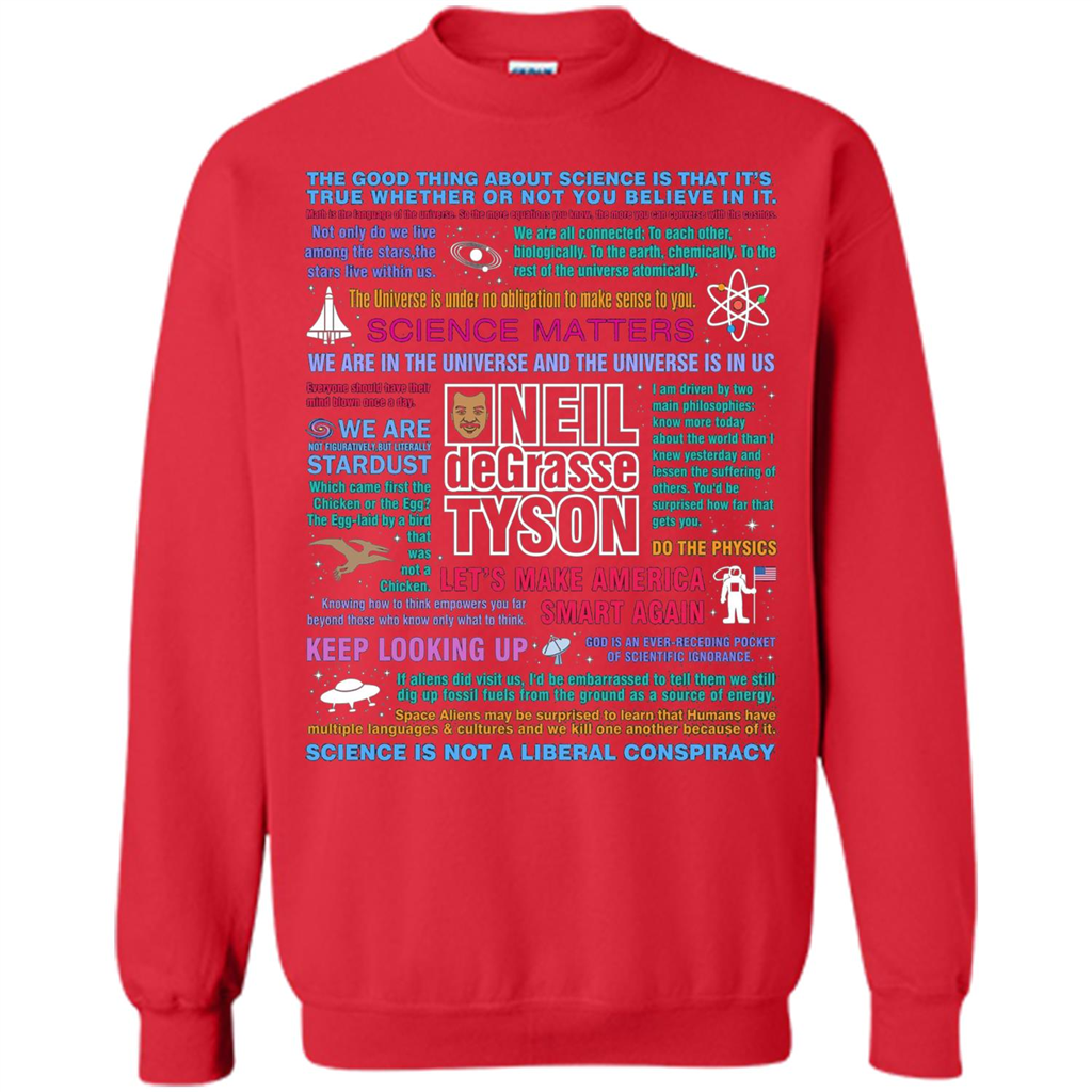 Neil deGrasse Tyson NDT Quotes T-Shirt Let's Make America Smart Again T-shirt Red