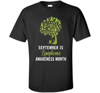 Lymphoma Cancer Awareness T-shirt September Is Lymphoma Awareness Month Black