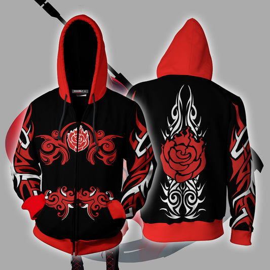 RWBY Ruby Rose Symbol Zip Up Hoodie 4XL