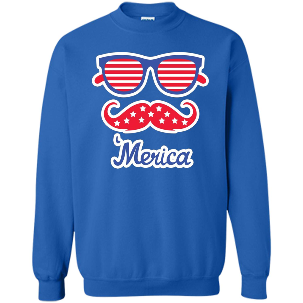 Merica Sunglasses Shirt Stars Stripes July 4th T-shirt Royal