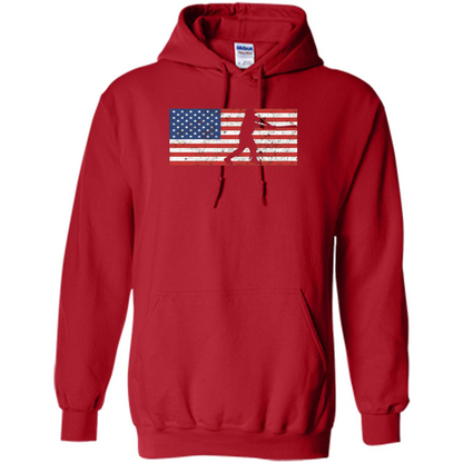 Funny Baseball Player American Flag T-shirt Red