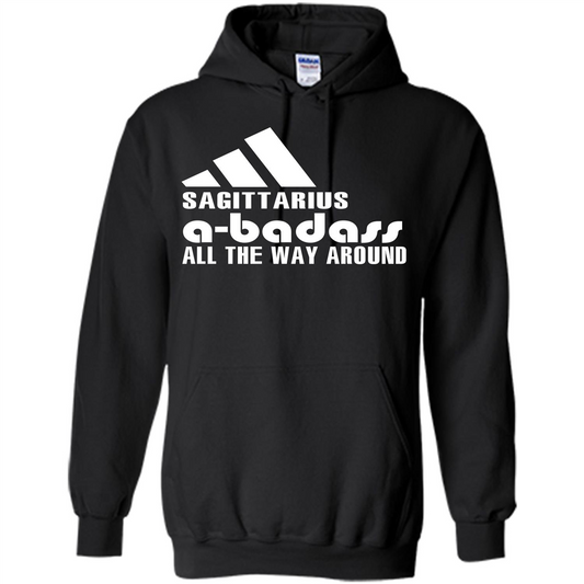 Sagittarius A-Badass All The Way Around T-shirt Black