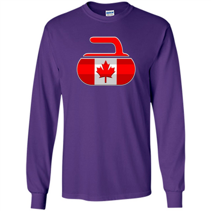 Canadian Curling Flag T-shirt Purple